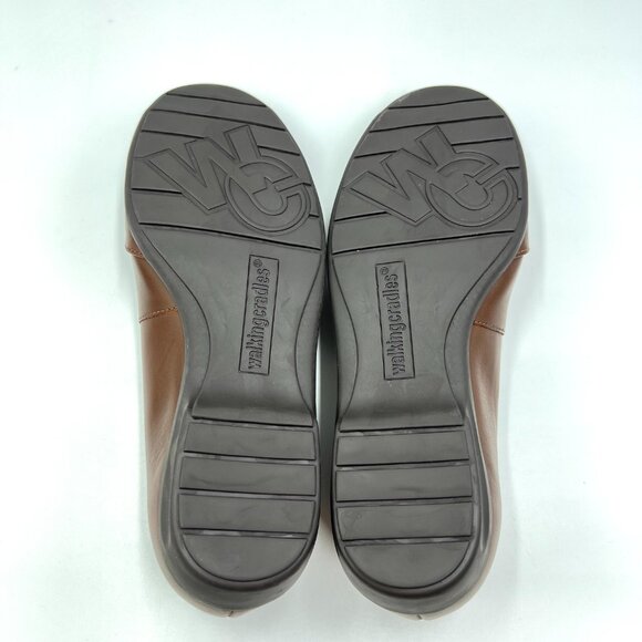 6.5 W 6.5 WIDE WIDTH Walking Cradles Brown Leather Flats Shoes - Picture 9 of 13